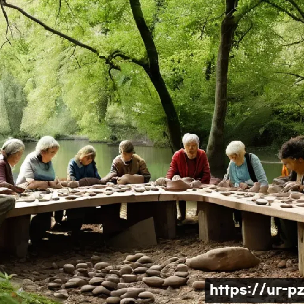 자연 감각을 자극하는 미술 프로젝트 - **"Earth's Embrace: A Tactile Clay Workshop by the River"**
A group of adults, dressed in casual...
