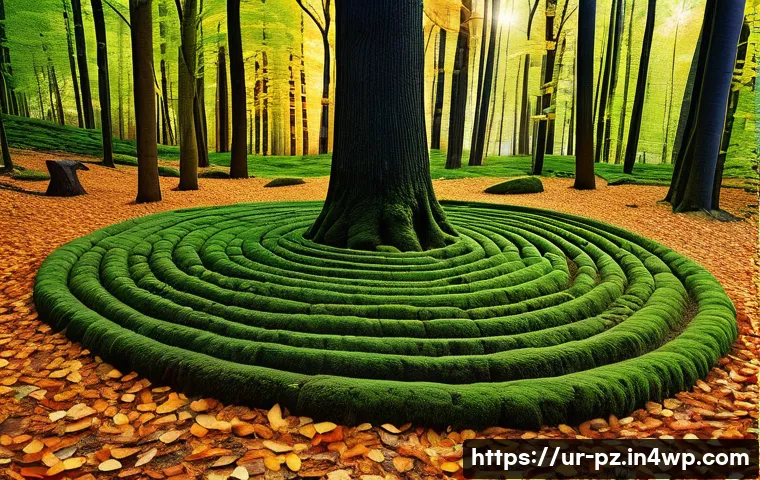 생태 미술을 통한 창의적 표현 - A serene outdoor land art installation in a lush Pakistani forest, featuring natural elements like s...
